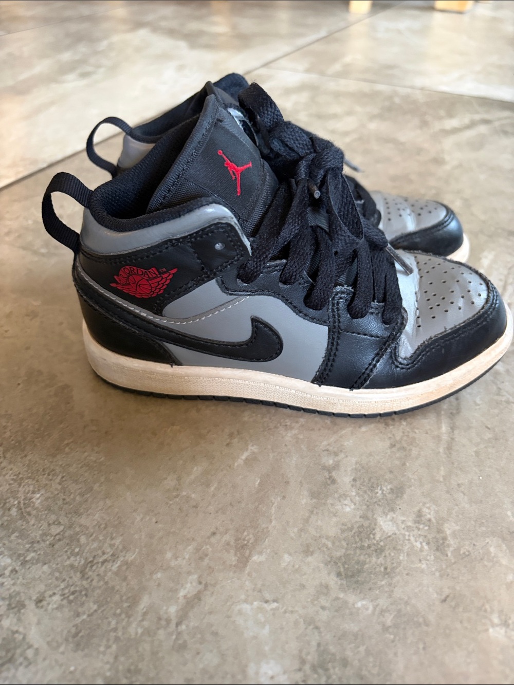 Kids' Black & Gray High-Top Sneakers